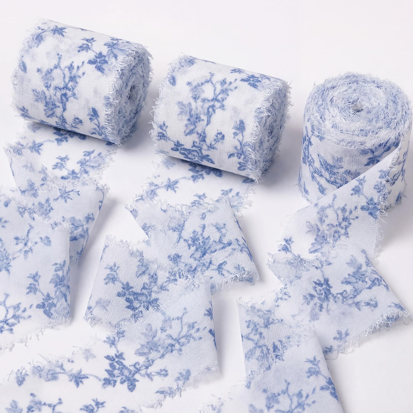 Photo 1 of ** STOCK PHOTO SIMILAR NOT EXACT** Gilprop Wedding SOLID BLUE  Ribbon 1.5 Inch x 21 Yards Blue Ribbons Frayed Edges Ribbons for Wrapping Gift Crafts Wreath Bouquet Bow Making