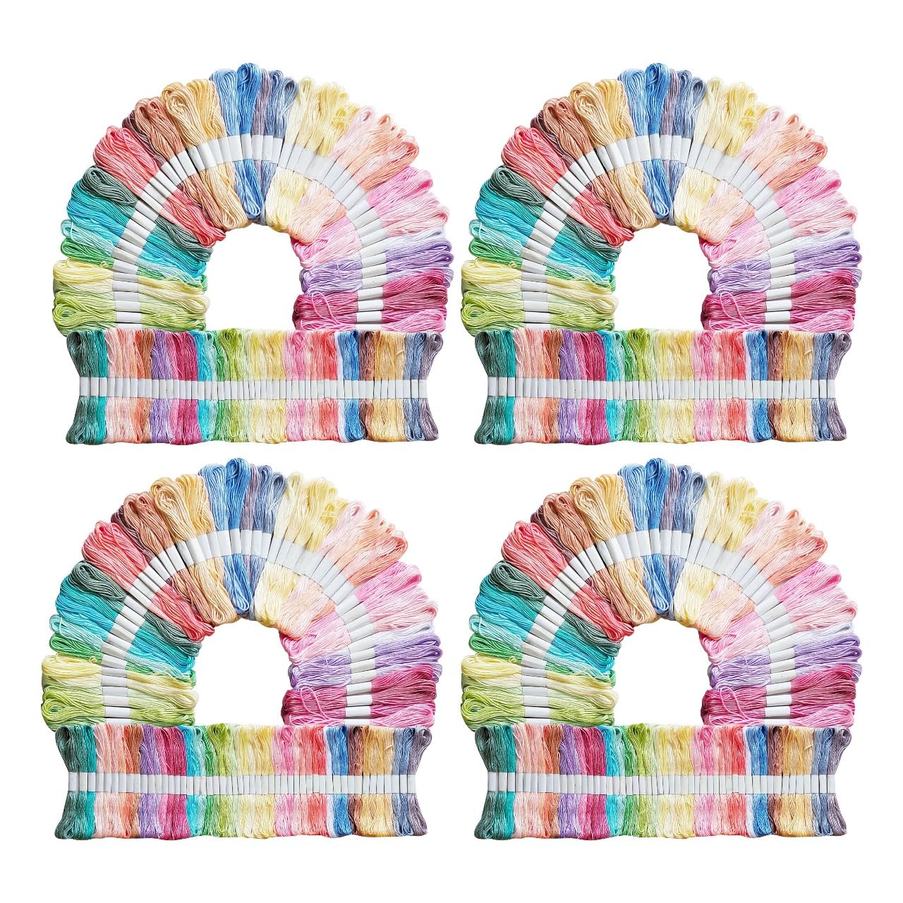 Embroidery Floss Skeins Cotton Thread for Cross Stitch/Needle Point/Friendship Bracelets/Jewellery/Tassels/Art Crafts Each 7.5M Pack of 100 Pcs. (Pastel 50 Color Each 4 Pcs)