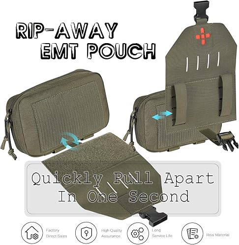 Miniatura 2 de Ifak Pouch-Rapid Deployment Tactical MOLLE Trauma Kit Bolsas de despliegue rápido, organizador de primeros auxilios médicos de liberación rápida