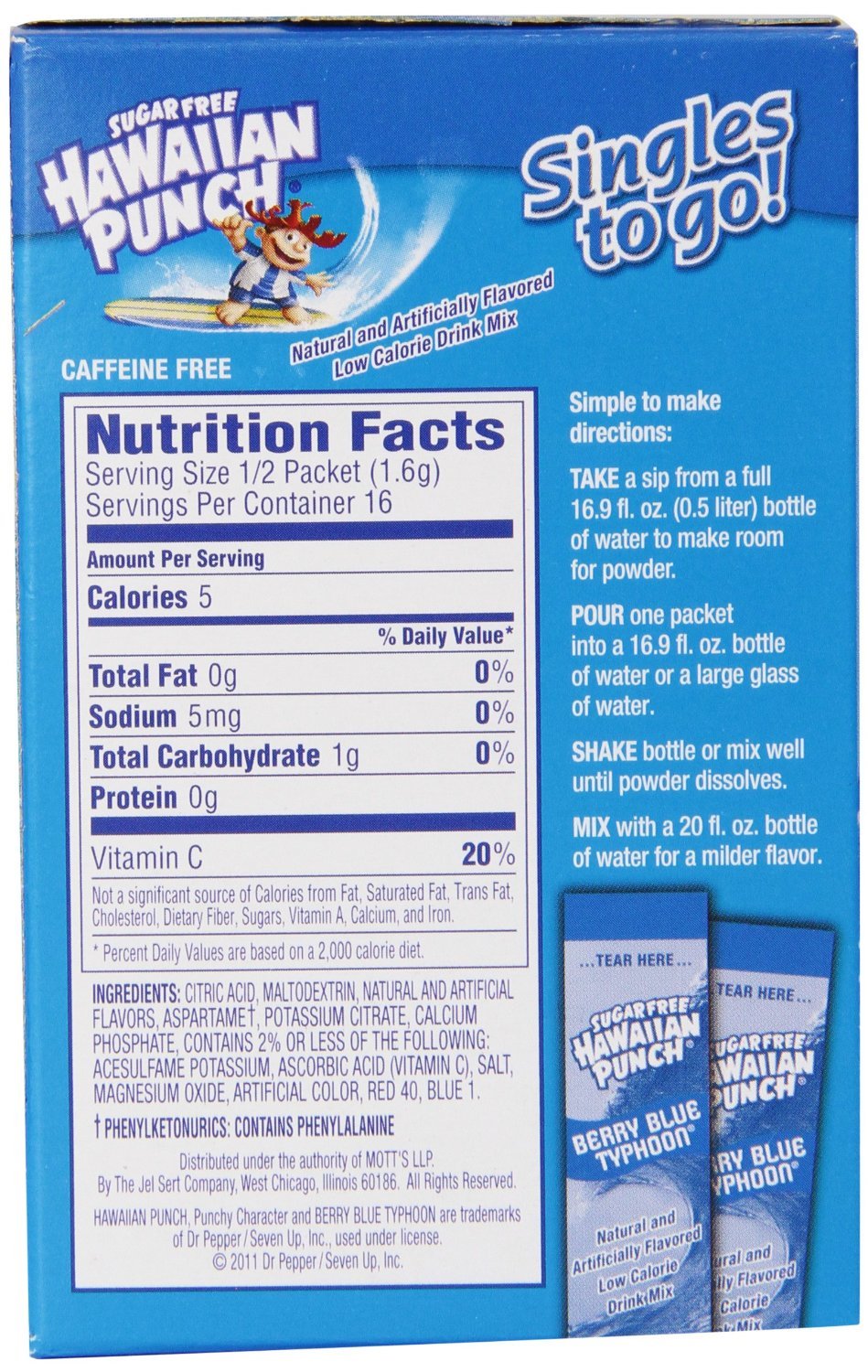 Buy Hawaiian Punch Singles To Go Drink Mix Berry Blue