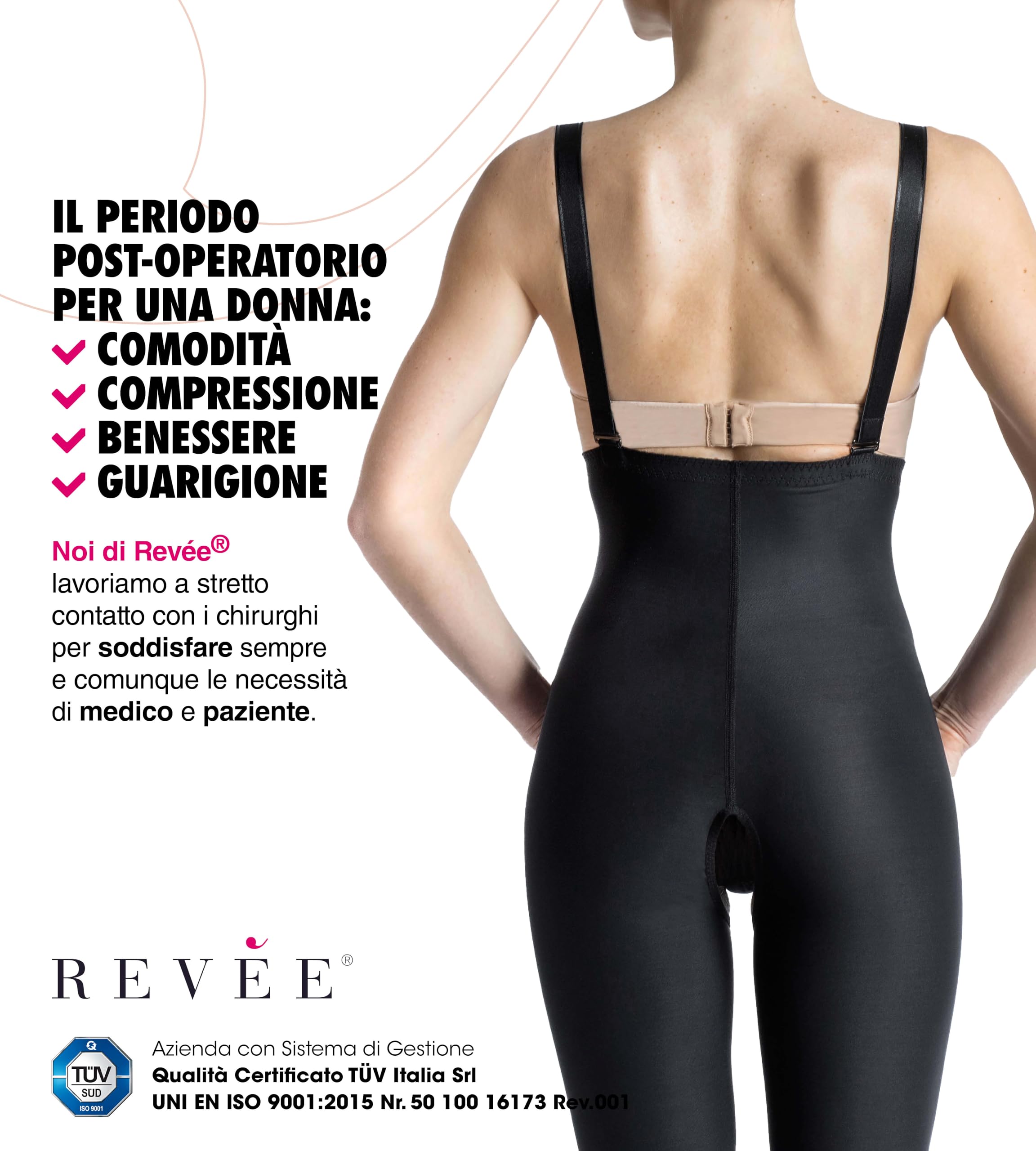 REVÉE Guaina Post-Operatoria (Sottoseno/Caviglia) - Contenitiva per Terapia Compressiva - Addominoplastica - Liposuzione Fianchi, Natiche, Cosce, Ginocchia, Guaina Snellente Donna