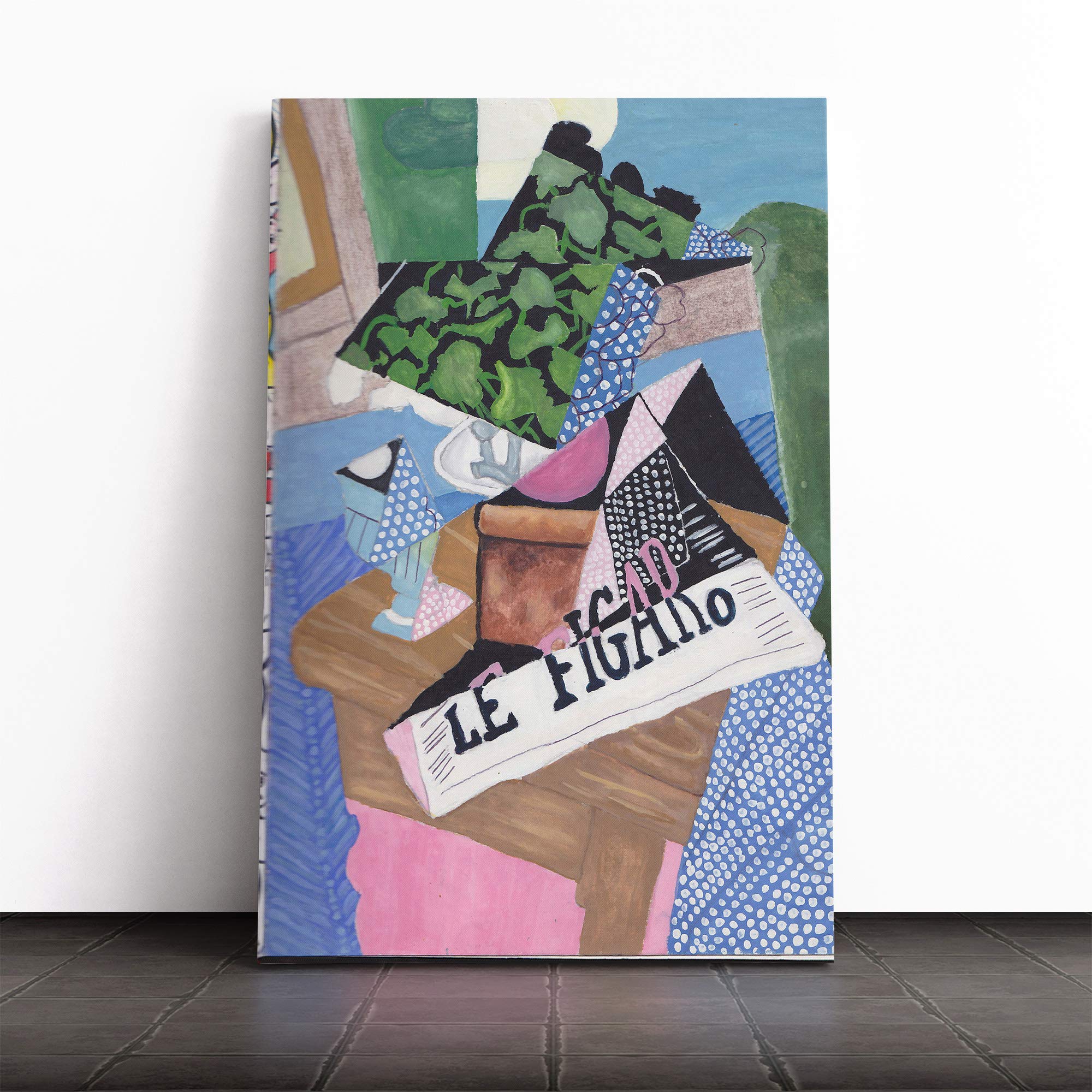 Juan Gris Still Life (11) Canvas Print | Gallery Wrapped 30mm Frame Wall Art | 20x14 inches | Ready to Hang | Modern Still Life Picture | Living Room Bedroom Lounge Office