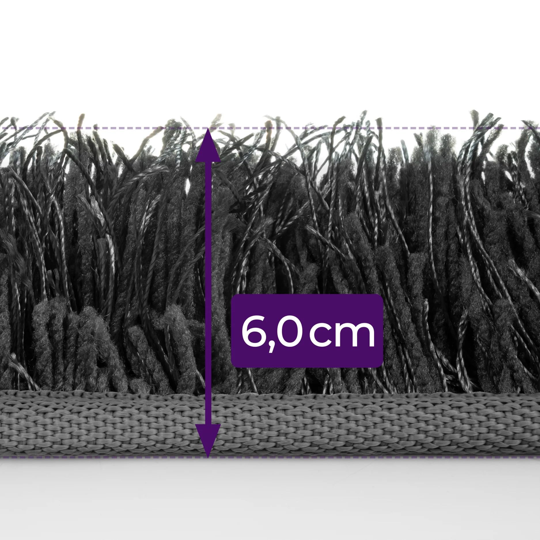Tapis Shaggy Cascade - 190 x 110 cm - Gris foncé - Tapis à poils longs moelleux pour salon, chambre à coucher et chambre d'enfant - Tapis en fourrure douce en polyester