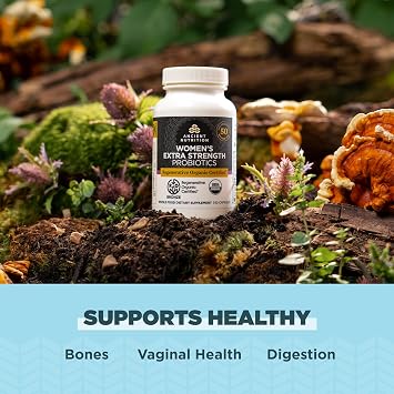Ancient Nutrition Regenerative Organic Certified Probiotics for Women, Probiotics Womens Extra Strength, Healthy Digestion and Immune System Function Support, 25 Billion CFUs* Per Serving, 60 Count