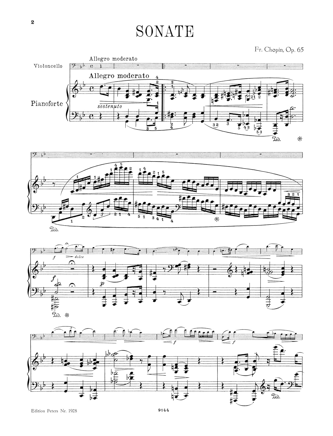 Chopin: Cello Sonata, Op. 65 and Polonaise, Op. 3      Sheet music – January 1, 2000