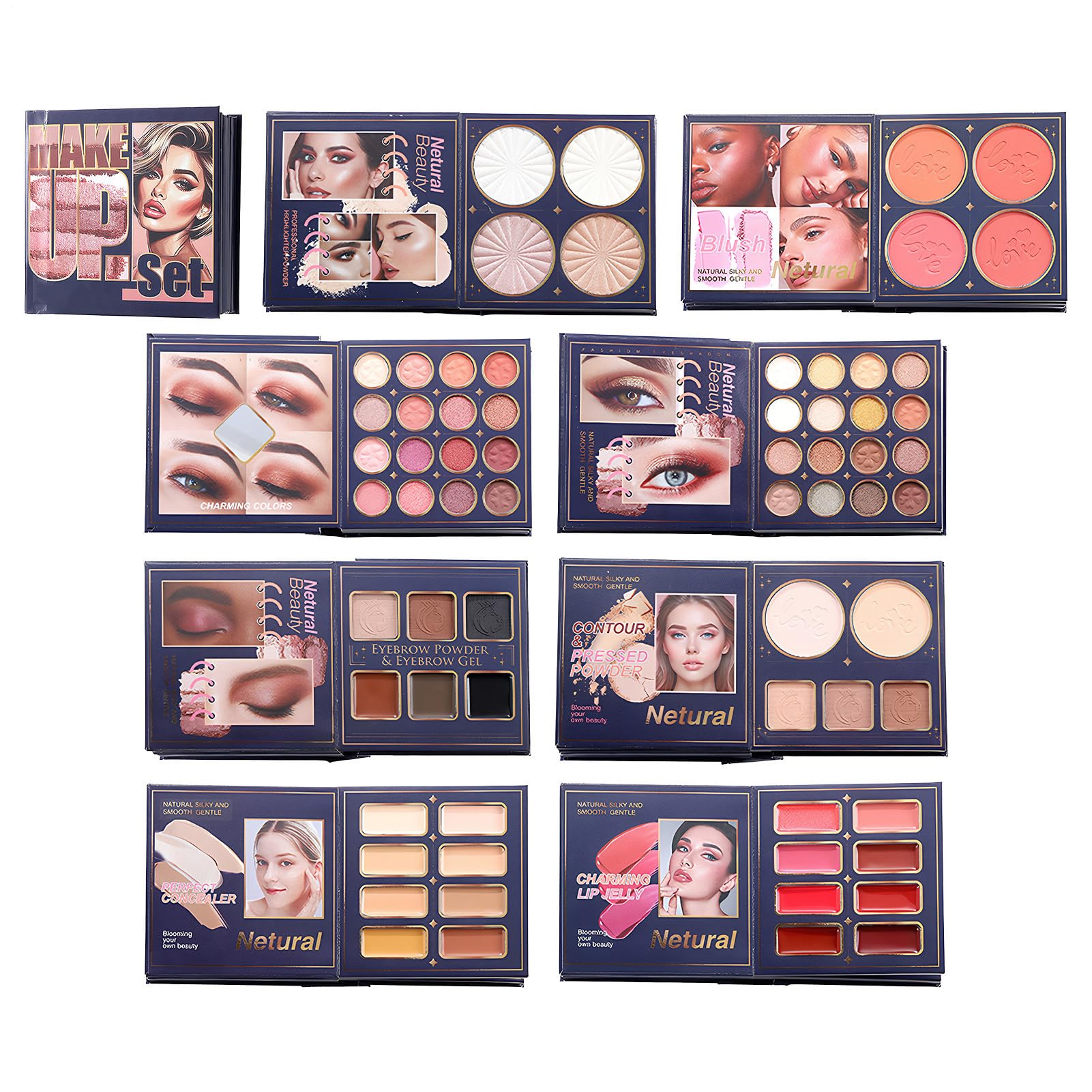 Palette di Ombretti Completa Effetto Lunga Tenuta Fard Corrector Contorno | Illuminante Ombretti Per Viso Occhi Labbra Donne Ragazze San Capodanno Matrimonio Appuntamenti Viaggi Feste
