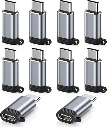 LERTOSEN Lightning to USB C Adapter 10 Pack, Fast Charging & Data Sync for iPhone 15/16/17 Pro/Pro Max, Charger Adapter Accessory Not for Audio/OTG