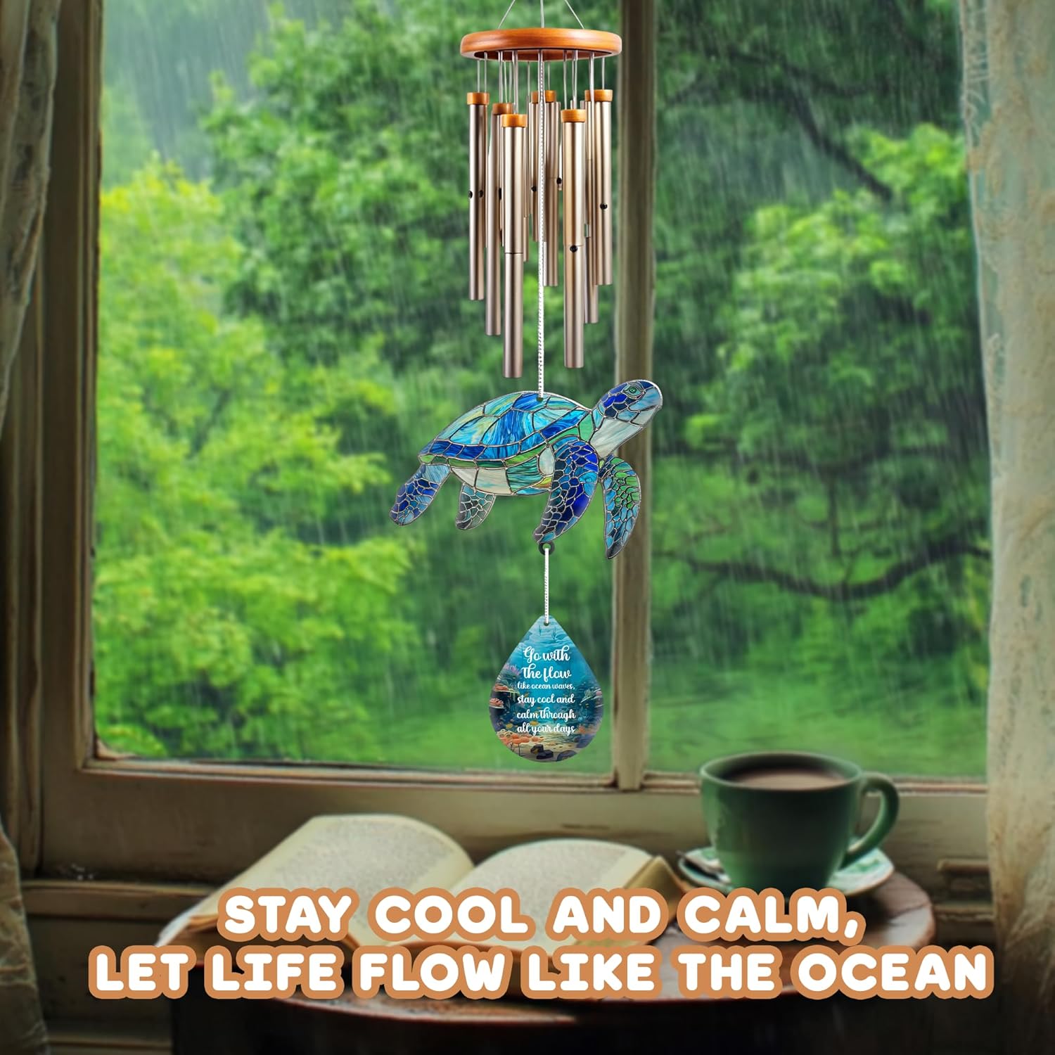 Sea Turtle Christmas Ornament with Waterdrop Quote – Sea Turtle Gifts for Women, Beach Gift for Women, Beach Lovers – Ocean Themed Gift, White Elephant Gifts for Adults - Image 7