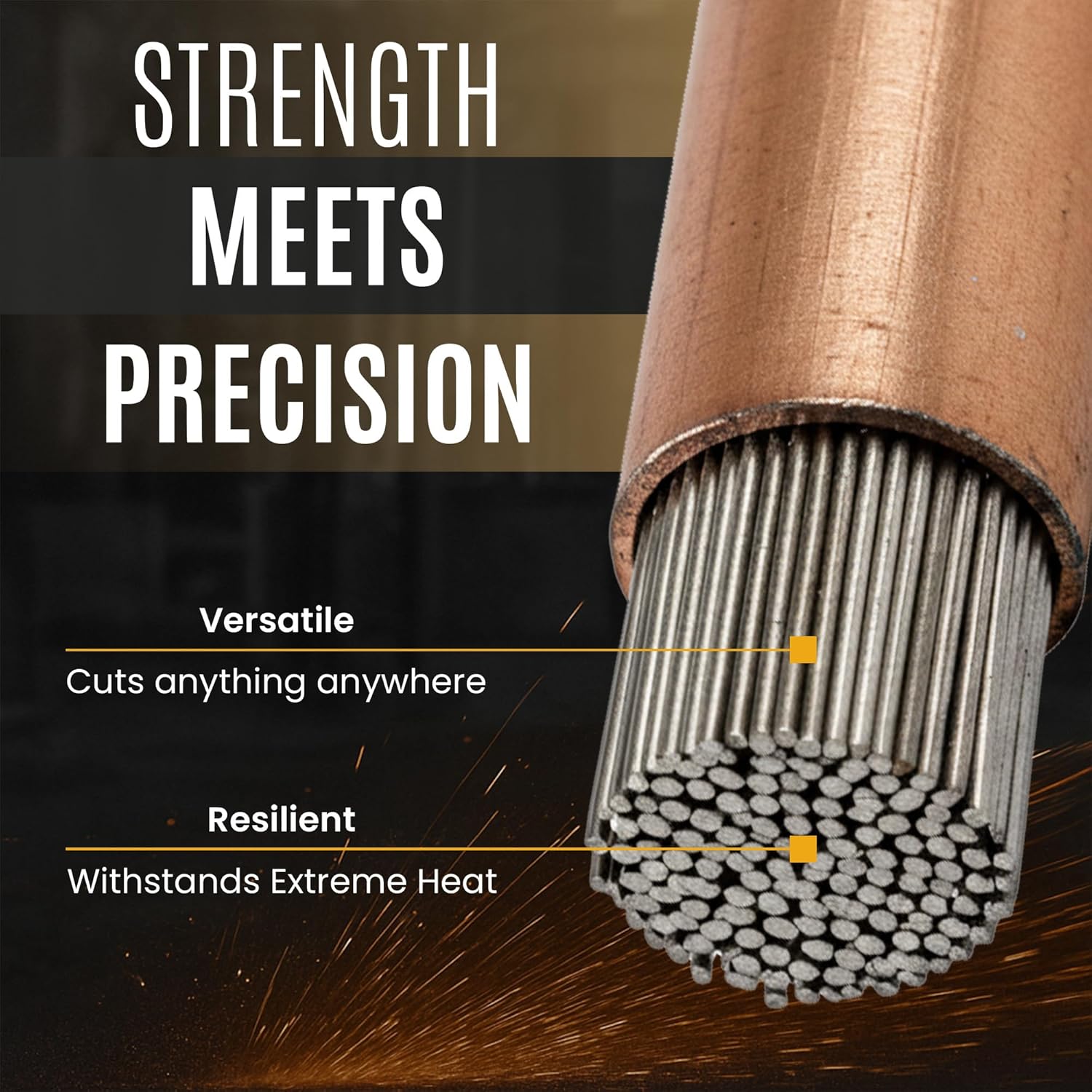 Broco Industrial Prime Cut Exothermic Cutting Rods - For Exothermic Cutting Torch Kit, Industrial-Grade for Metal Cutting, 3/8" x 36", 25 Rods