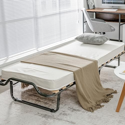 Miniatura 5 de KOMFOTT Cama plegable con colchón de 4 pulgadas, cama plegable para invitados con espuma viscoelástica y marco de acero resistente, catre portátil