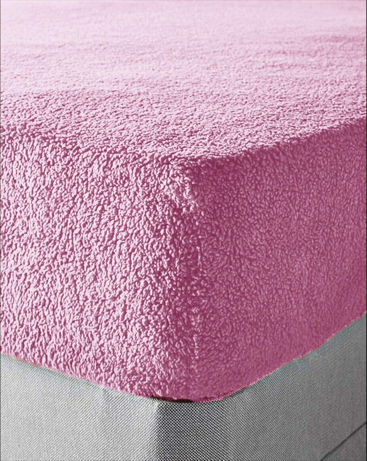 StarX SOFT TEDDY BEAR FUR SHERPA CUDDLY FLEECE FITTED SHEET BEDDING BED LINEN (Double, Pink)