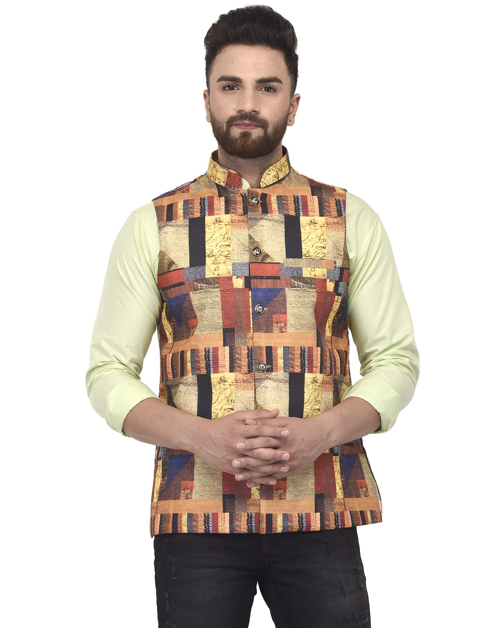 Men's Cotton Blend Nehru Jacket.-image-44