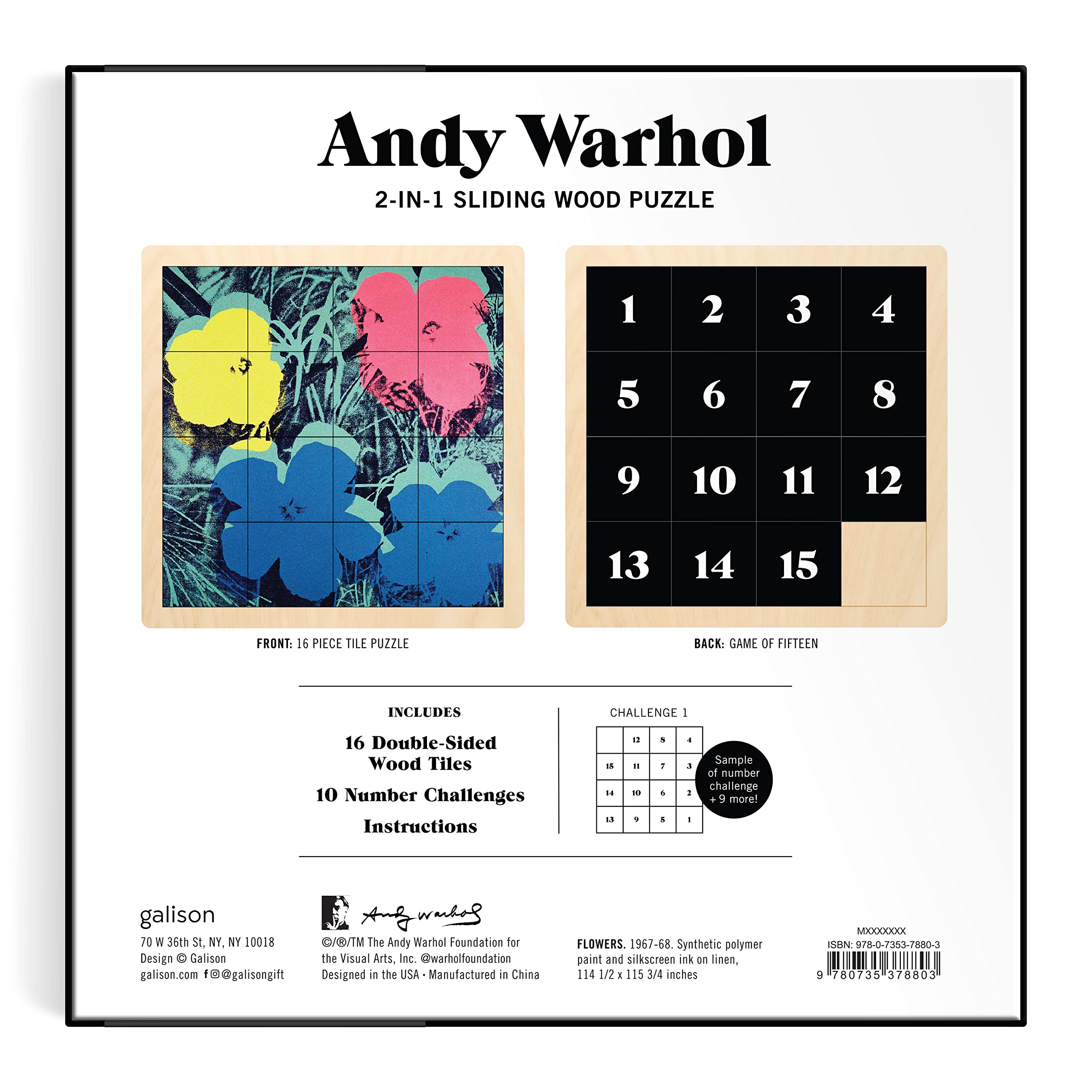 Amazon | Andy Warhol Flowers 2-in-1 Sliding Wood Puzzle