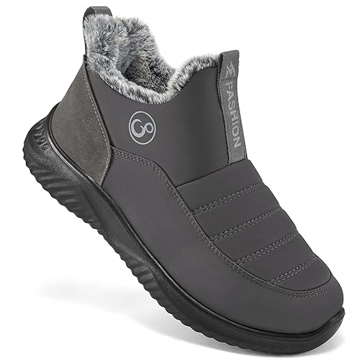 Botas de neve femininas de inverno: botas de tornozelo forradas com pele quente impermeável antiderrapante para caminhadas ao ar livre