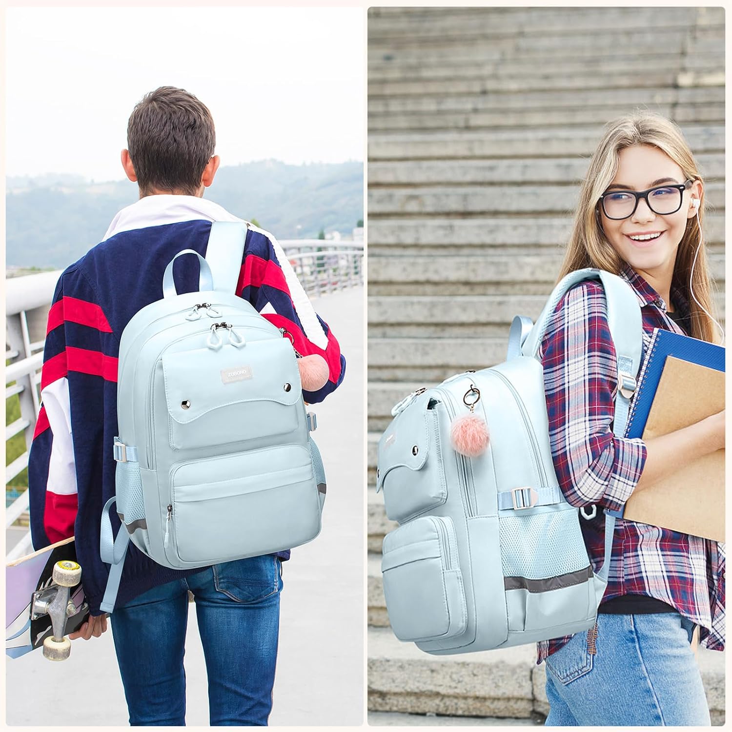 Girls Backpack for School - Lightweight Travel Laptop Backpack Fits 15.6 Inch Notebook, Water Bottle Pocket - Ideal for Teens, College Students, Adults - Image 2