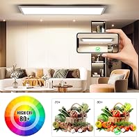 OTREN LED Mennyezeti Panel Lámpa 120x30 cm, 40W Szabályozható Fényerő, 2800K-6000K Távirányítóval, Ultralapos Ezüst Világítás Nappaliba, Kon 4