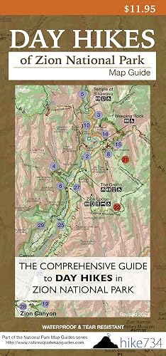 Day Hikes of Zion National Park Map Guide