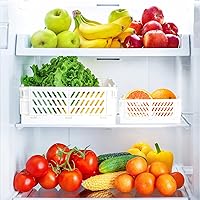 Vista 7 de Tixill Paquete de 2 mini cestas de plástico plegables para organización y almacenamiento, caja de almacenamiento plegable para hogar, cocina, Blanco