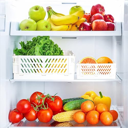 Miniatura 7 de Tixill Paquete de 2 mini cestas de plástico plegables para organización y almacenamiento, cajas de almacenamiento plegables para el hogar, cocina,