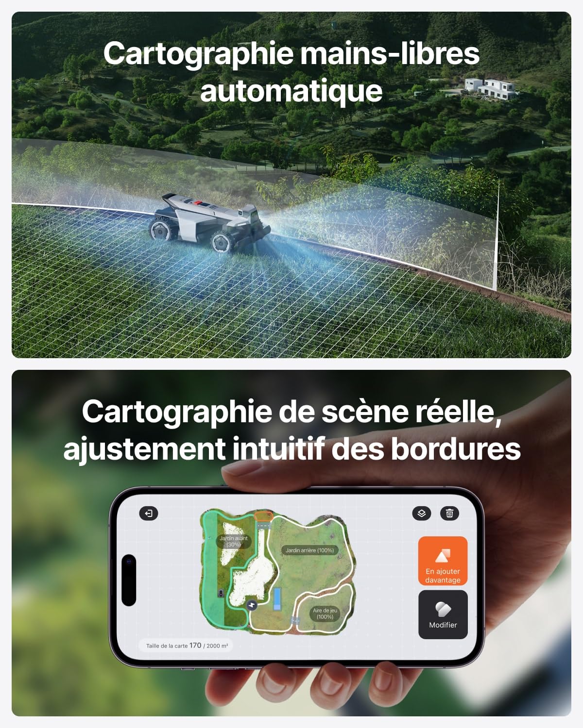 Segway Navimow X420 Robot Tondeuse avec Garage X, 4 Roues motrices pour pentes à 84%, Rayon de braquage zéro pour Un Travail sans dommage, MowMentum 2×180 W, recomm. 2 000 m² (expédié séparément)