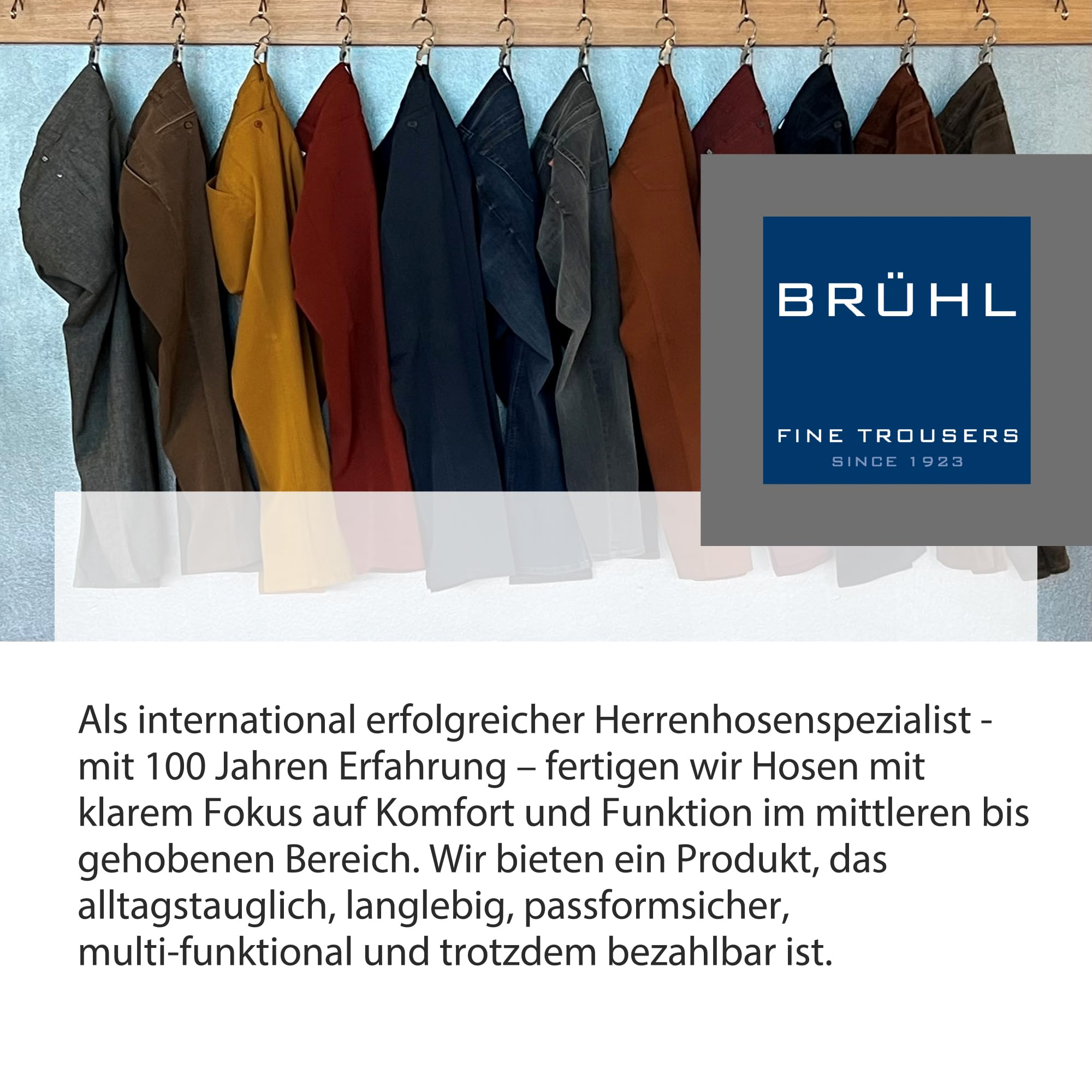 Brühl - Comfort Fit - Herren Leichte Chino Hose in Pima Satin Stretch, London DO (0809185730100)