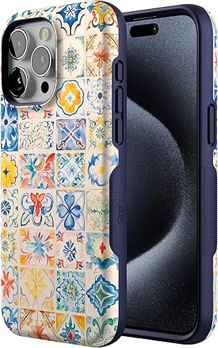 Vista 935 de Casely Funda para iPhone 15 Pro Max Jardín Secreto Flores mixtas Funda atrevida Compatible con MagSafe y botón de acción Secret Garden