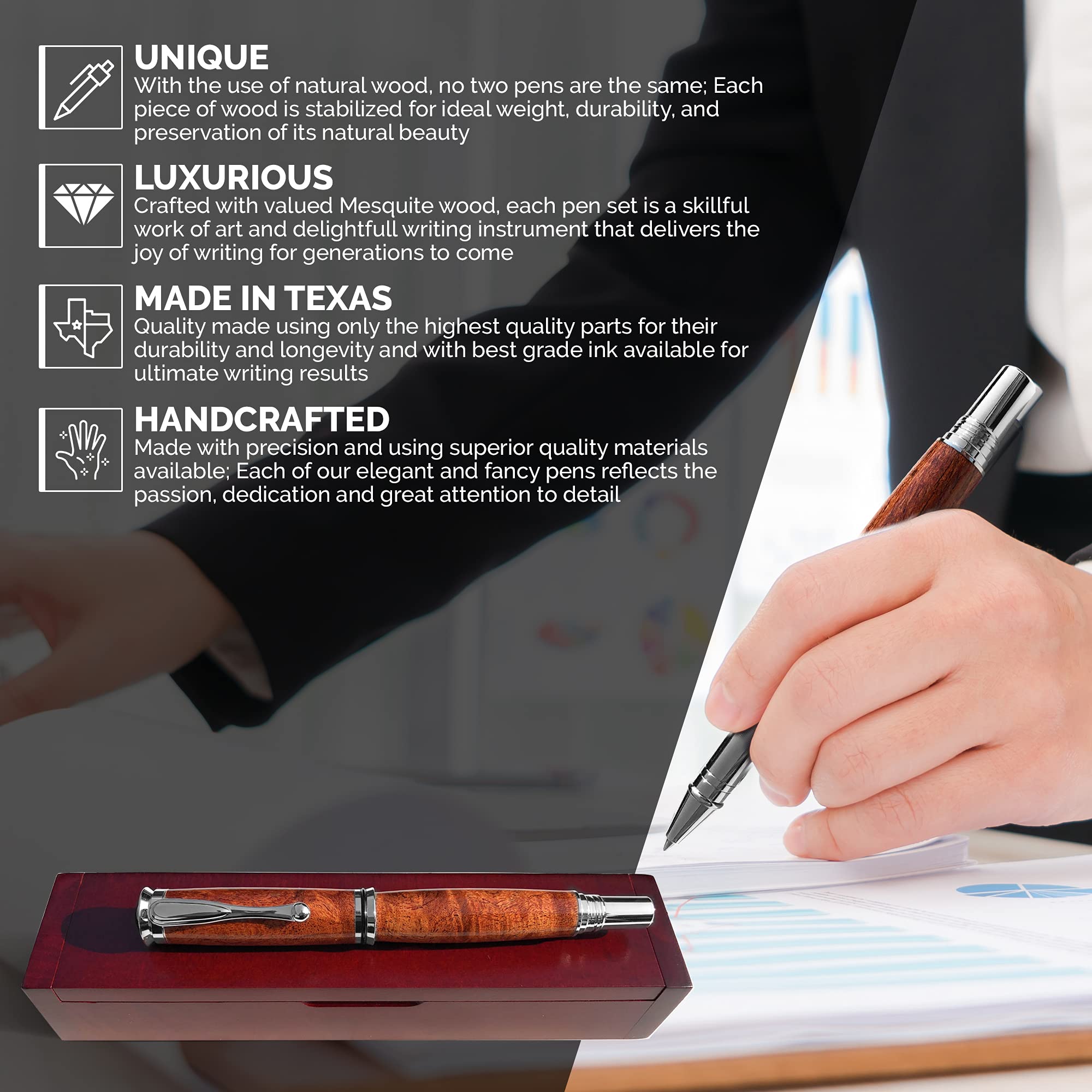 Amazon | Bendecidos ハンドメイドペン テキサス メスキート ローラー