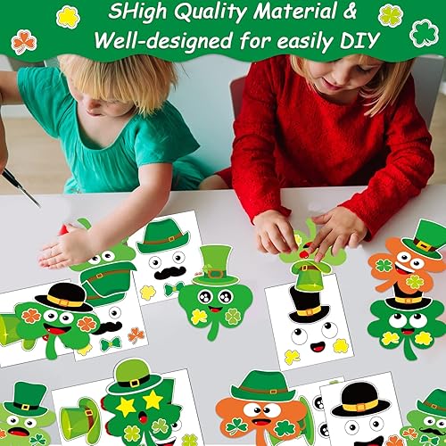 Miniatura 6 de chiazllta Paquete de 36 kits de manualidades del día de San Patricio manualidades de arte de trébol para niños en edad preescolar día de San