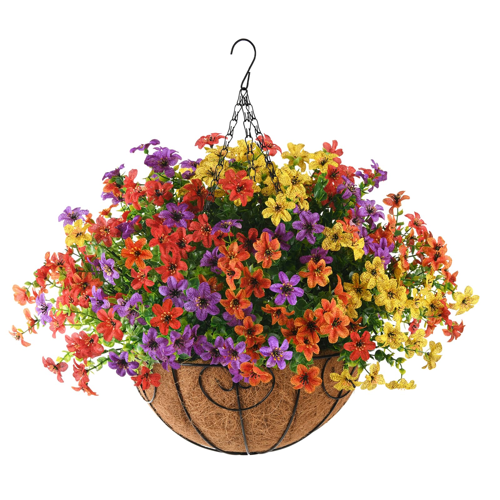 ZFProcess Artificial Flowers Hanging Baskets