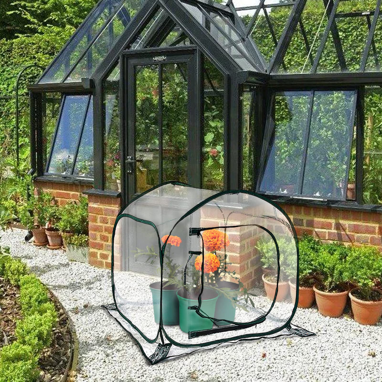 Terreau Plante Intérieur Petite Serre à Fleurs Portable (70 X 70 X 80 Cm), Tente De Gel étanche Pour Jardin Et Arrière-cour, Protection Hivernale De La T - Jardin Enclos Tortue