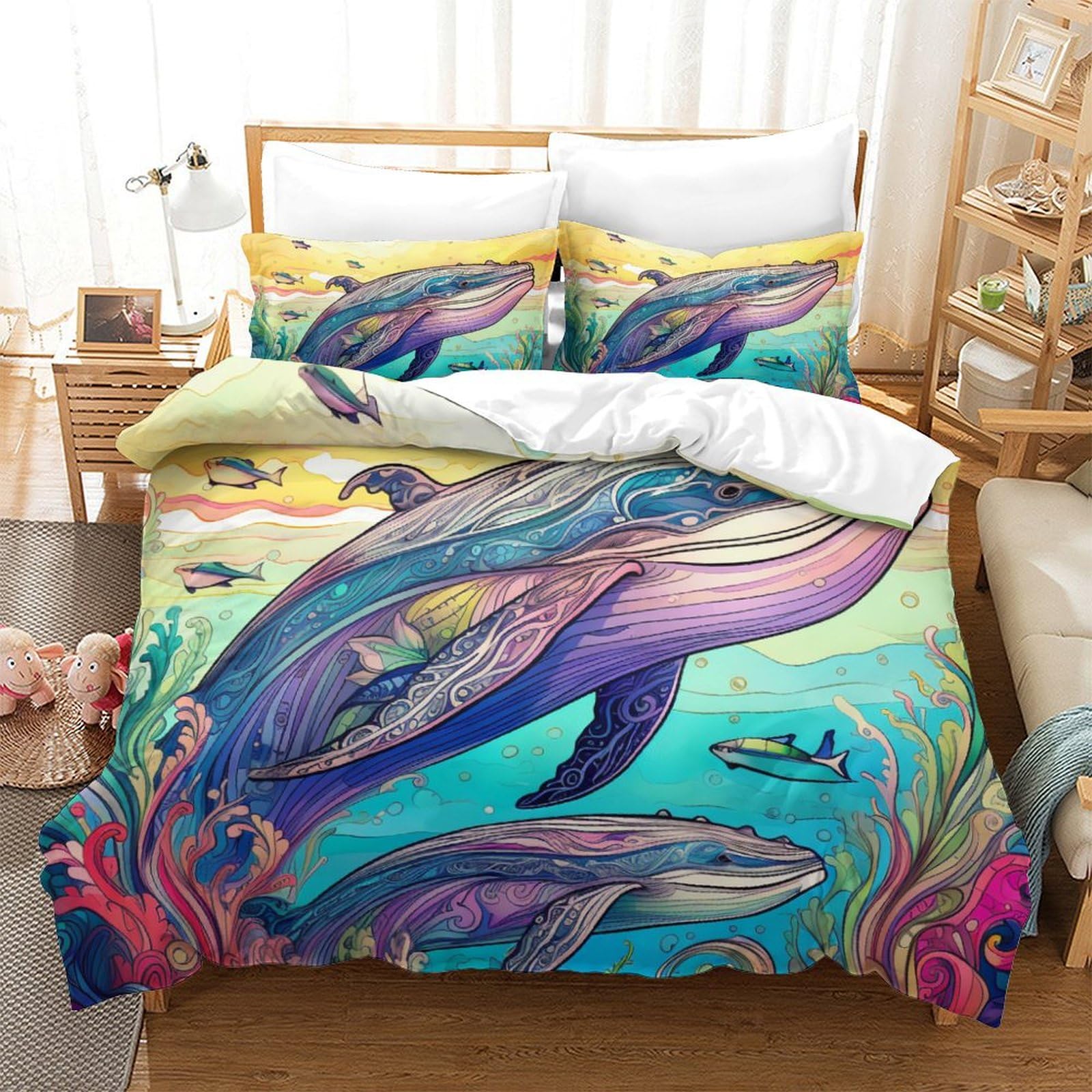 Housses de couettes baleine 260x220cm respirante ensemble lit