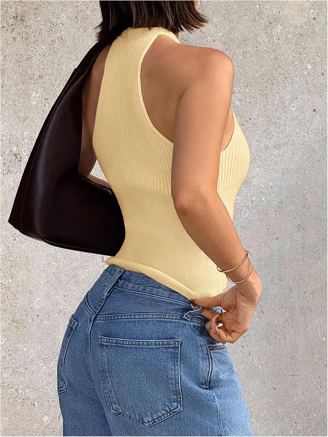 Verdusa Women's Sexy Ribbed Halter Tops Sleeveless Cropped Going Out Tops for Date Night - Image 2