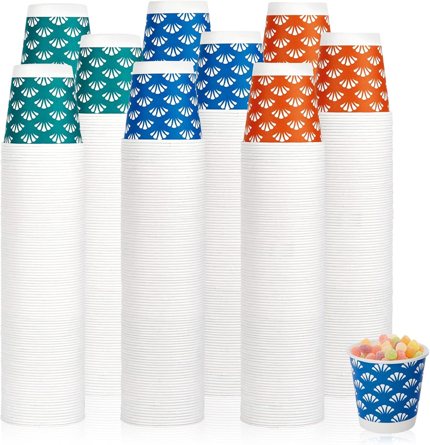 JollyPack 1200 Pack 3 oz Paper Cups, Disposable Bathroom Cups, Small Mouthwash Cups