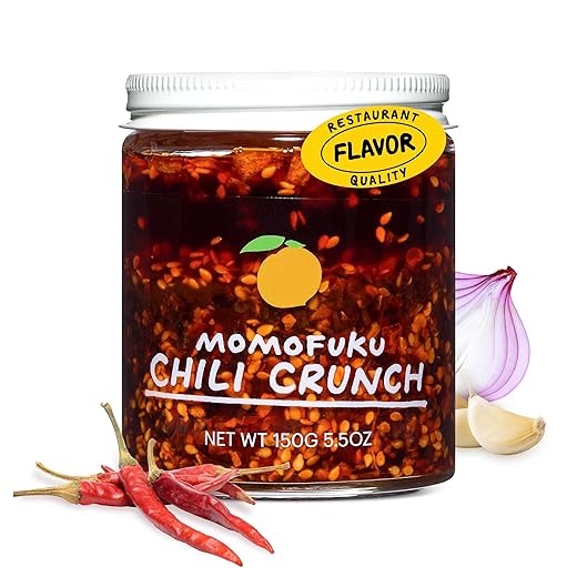 Momofuku Chili Crunch by David Chang, (5.5 Ounces), Chili Oil with Crunchy Garlic and Shallots, Spicy Chili Crisp