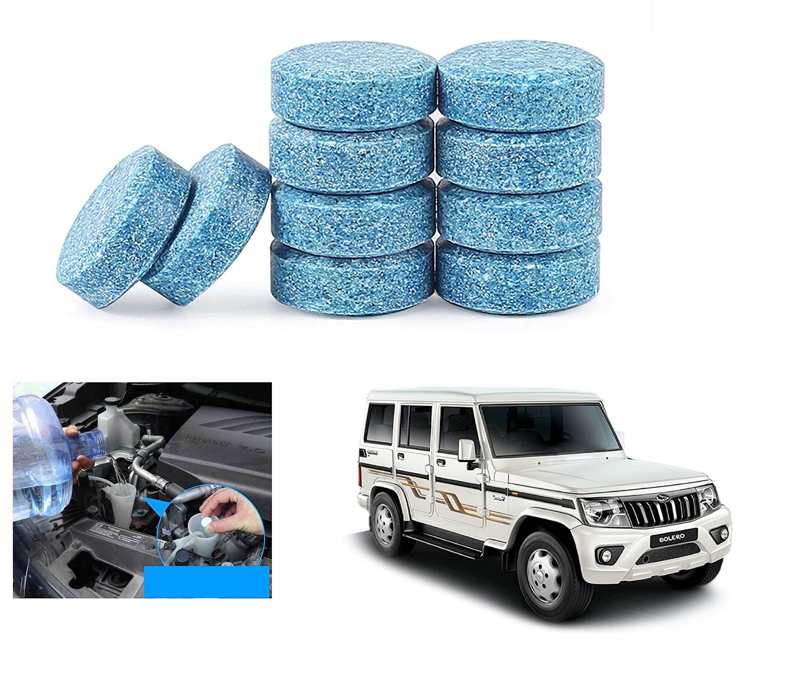 Car Wiper Detergent Effervescent Tablets Auto Windshield Cleaner Glass Tablets| Better Visibility | Safer Driving | Made in India | for Mahindra Bolero Neo (10 Tablets)-image-37