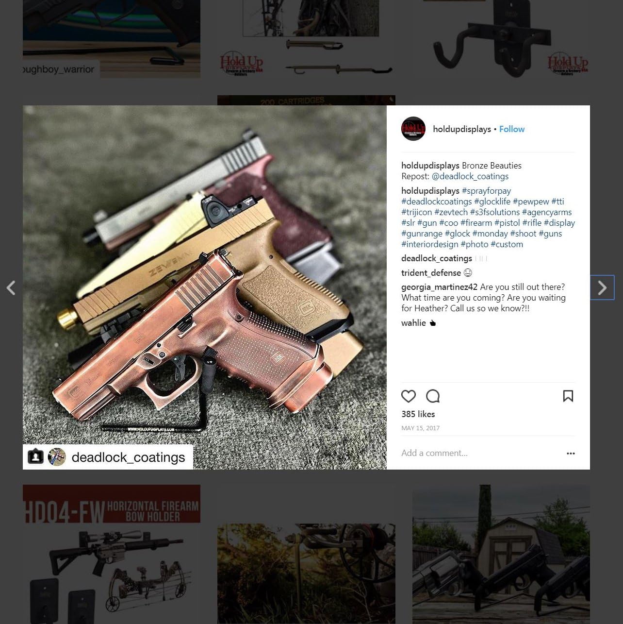 Hold Up Displays USA Made 4 Pistol Holder Handgun Pistol Revolver Hanger Gun Rack (3 Pack): Sports & Outdoors