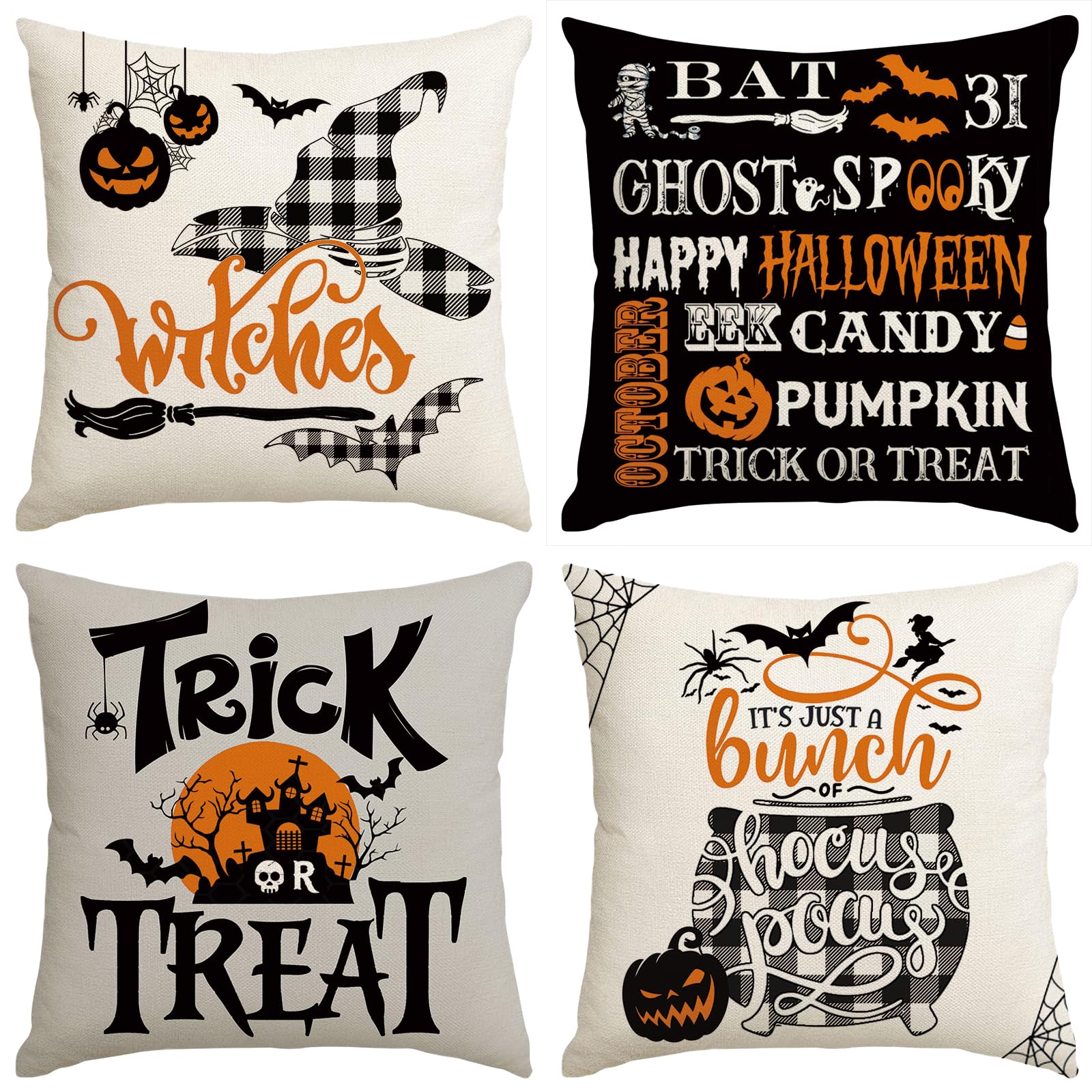 TRENDIN Bat Throw Pillow Covers For Couch, Linen Fall