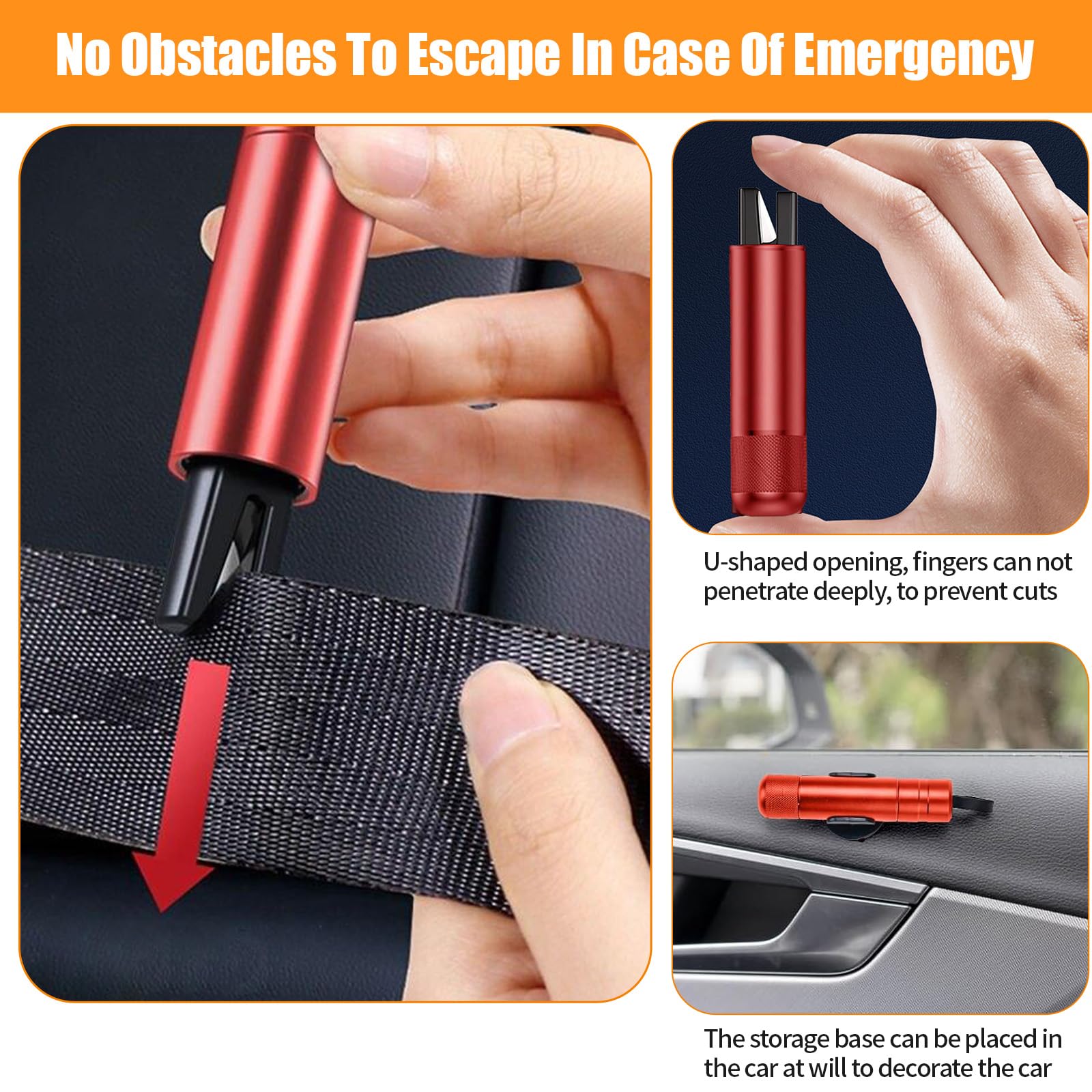 2-tlg. Auto Nothammer Mit Gurtenschneider - Lebensretter Für Notfälle