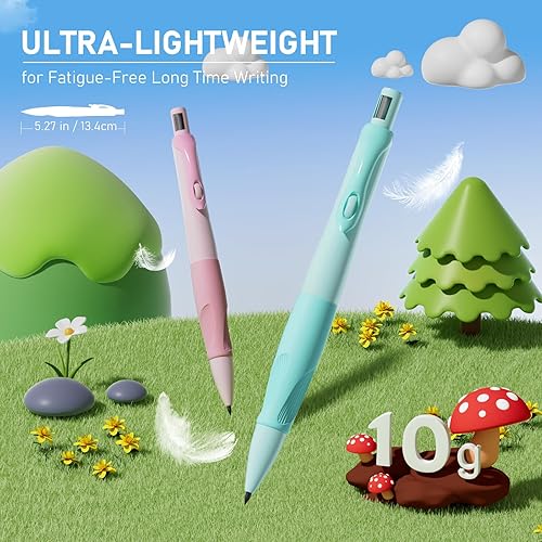 Miniatura 4 de Four Candies Juego de 4 lápices mecánicos, 2 lápices mecánicos ergonómicos de 0.079 pulgadas con 44 puntas de lápiz HB, 2 sacapuntasborradores,