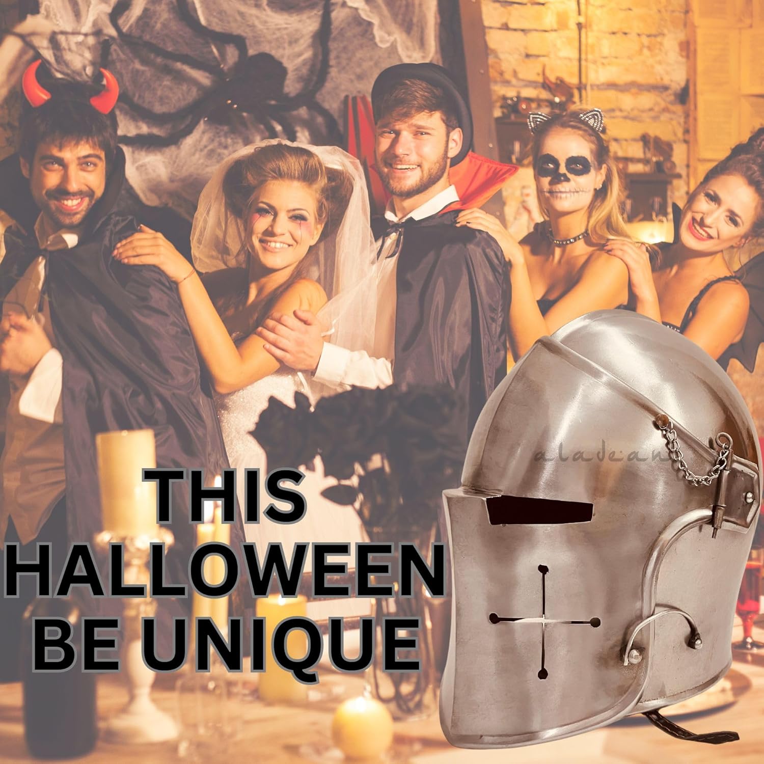 ALADEAN Medieval Barbuta Visored Warrior Headgear - Knight Armory 18g Mild Steel Armour Helmet LARP Cosplay Costume Halloween Props (Polished Barbuta Helmet)
