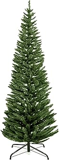 TrendMakers NEW PINE PENCIL/SLIM GREEN ARTIFICIAL CHRISTMAS TREE | 550 TIPS & METAL STAND | FREE STORAGE BAG | 5FT / 150CM / 1.5M