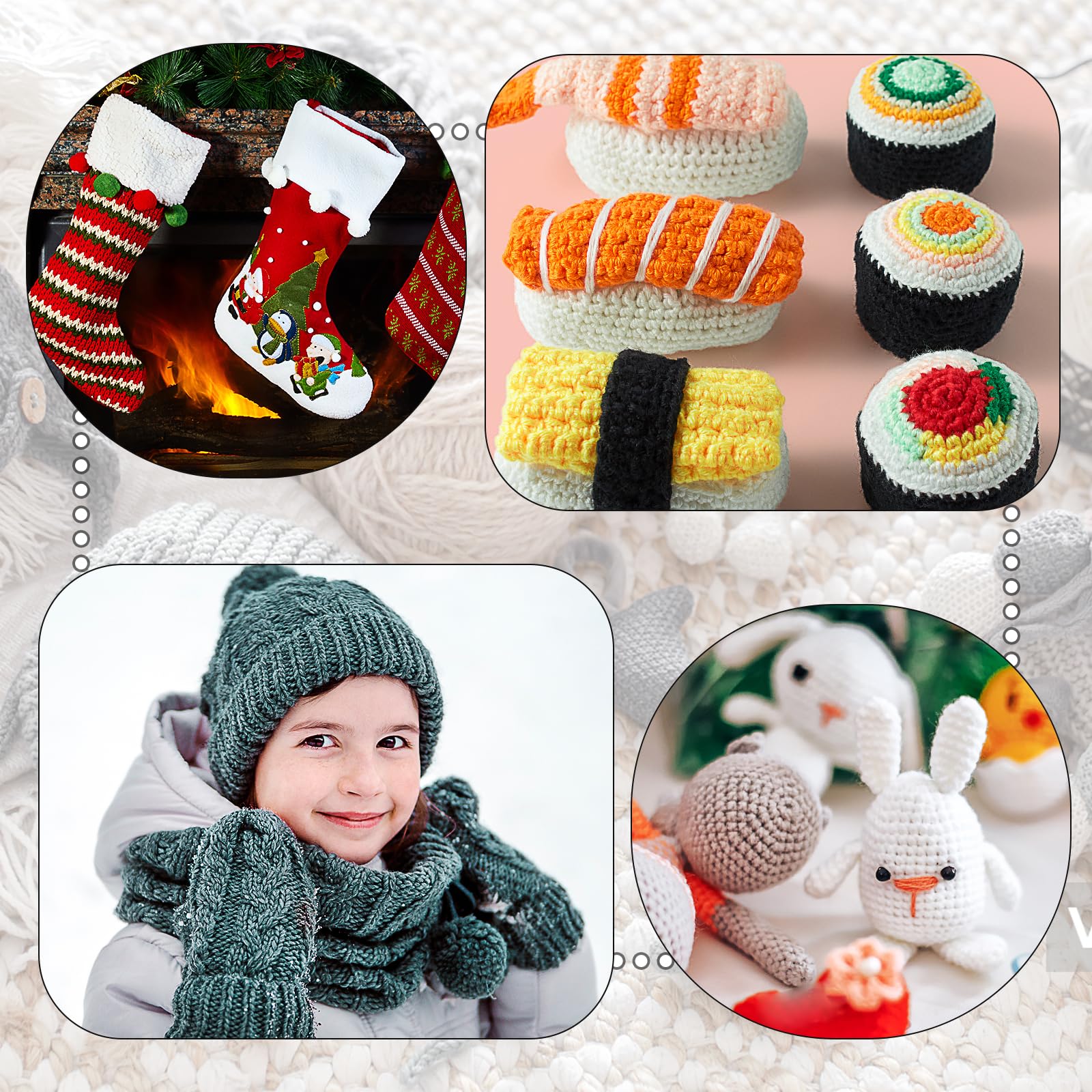 Coopay Lot De 9 Crochets Ergonomiques à Double Poignée Profilée Pour Mains Arthritiques, 9 Aiguilles à Crochet En Aluminium Pour Fil à Crochet, Kit De Crochet Pour Débutants, Fournitures De Crochet