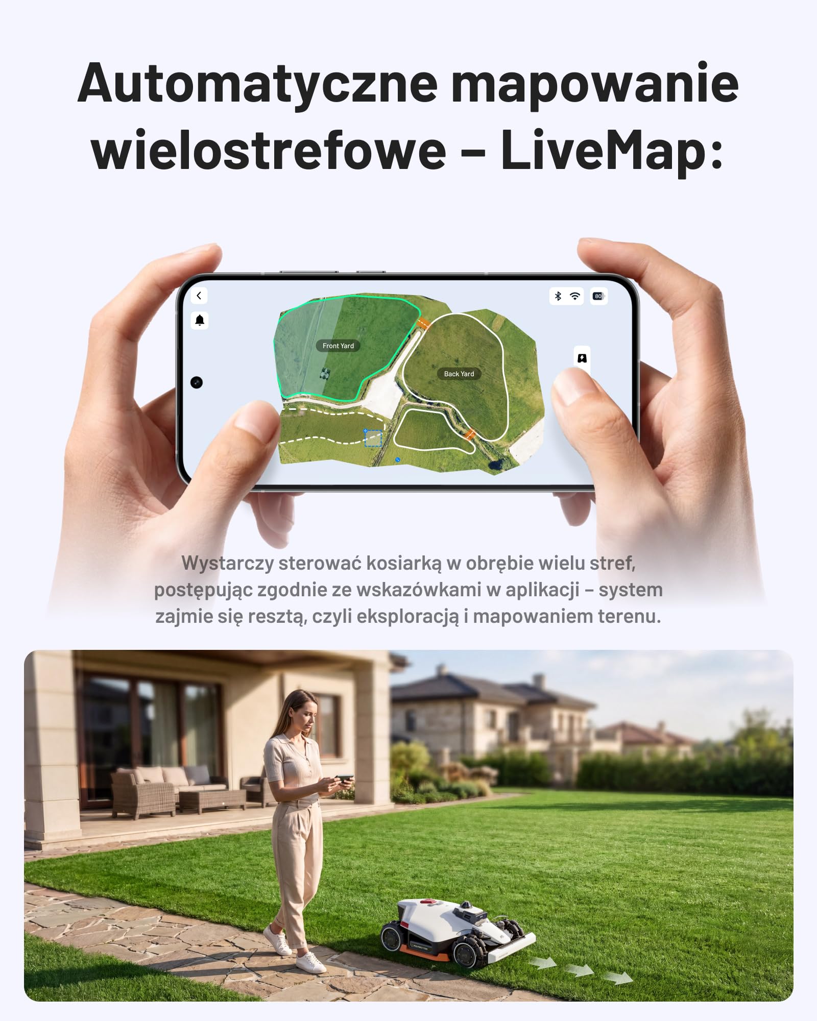 Mammotion LUBA 3 AWD 3000 robot koszący bez przewodu, Zalec. 3000 m² | 360° LiDAR + NetRTK + KI Vision Tri-Fusion pozycjonowanie, AWD do 80% nachylenia, Automatyczne mapowanie, do 30 stref