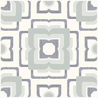 FloorPops 12-in by 12-in Teal Posey Vinyl Peel & Stick Floor Tiles (10 Tiles), (10 sq.ft./Carton)