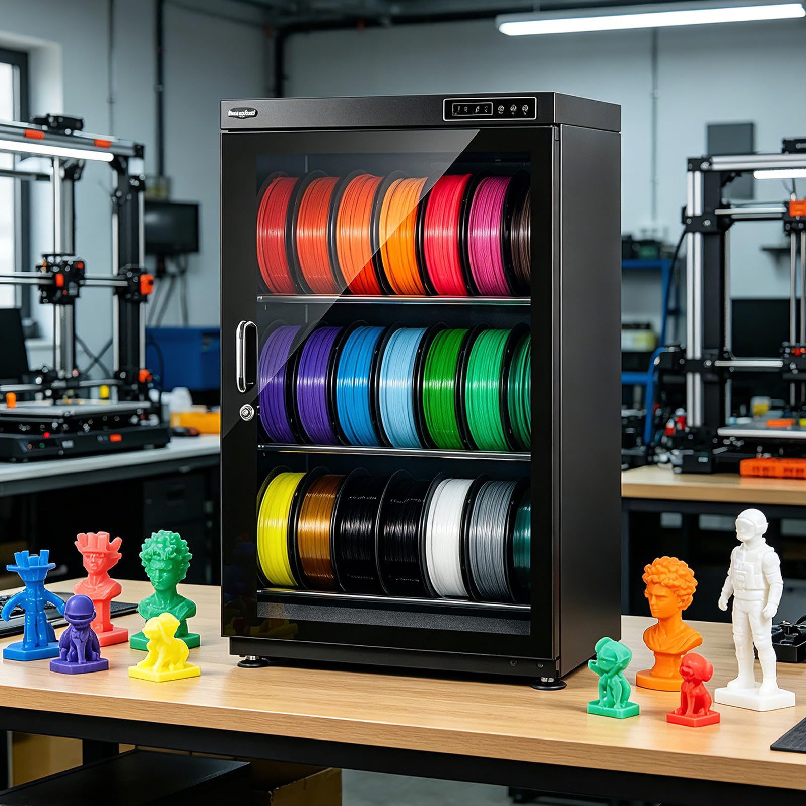 Filament Storage Cabinet for 3D Printing, 2/3 Tier Filament Cabinet with Humidity Control (RH15% - RH60%) for 3D Printing Sealing and Drying - Portable Storage, Waterproof and Dustproof 115L