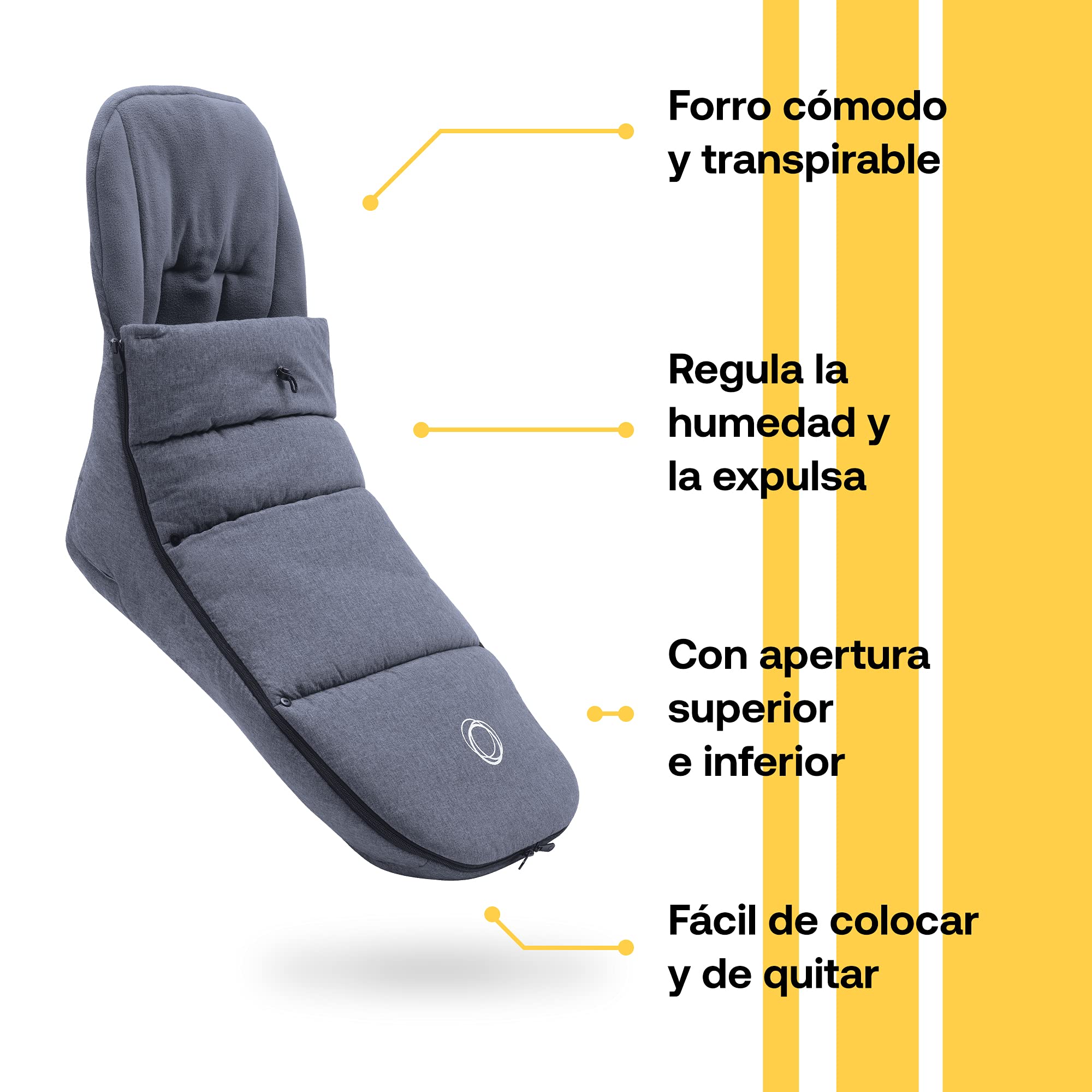 Bugaboo - Saco bee 5 para silla de paseo azul melange