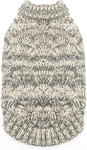 cyeollo Suéter para perro, suéteres de punto cálidos para perros, prendas de punto suaves para invierno, cuello alto, ropa para perros pequeños,