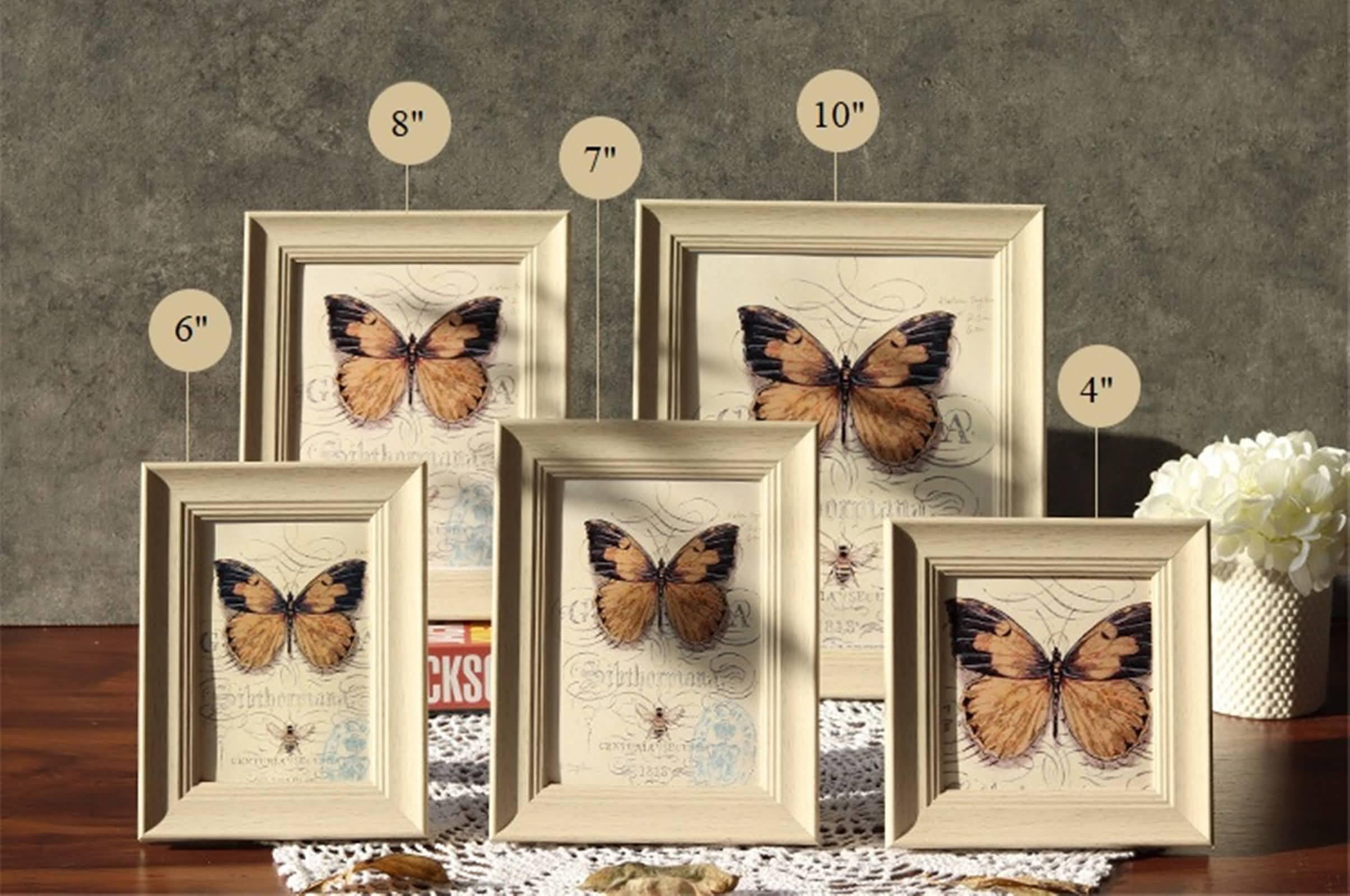 Rustykalna ramka na zdjęcia 20 x 25, prostokątne ramki na blat i ścianę ramka vintage na certyfikat, grafika, plakat, dyplom, format poziomy i pionowy, beżowo-biała