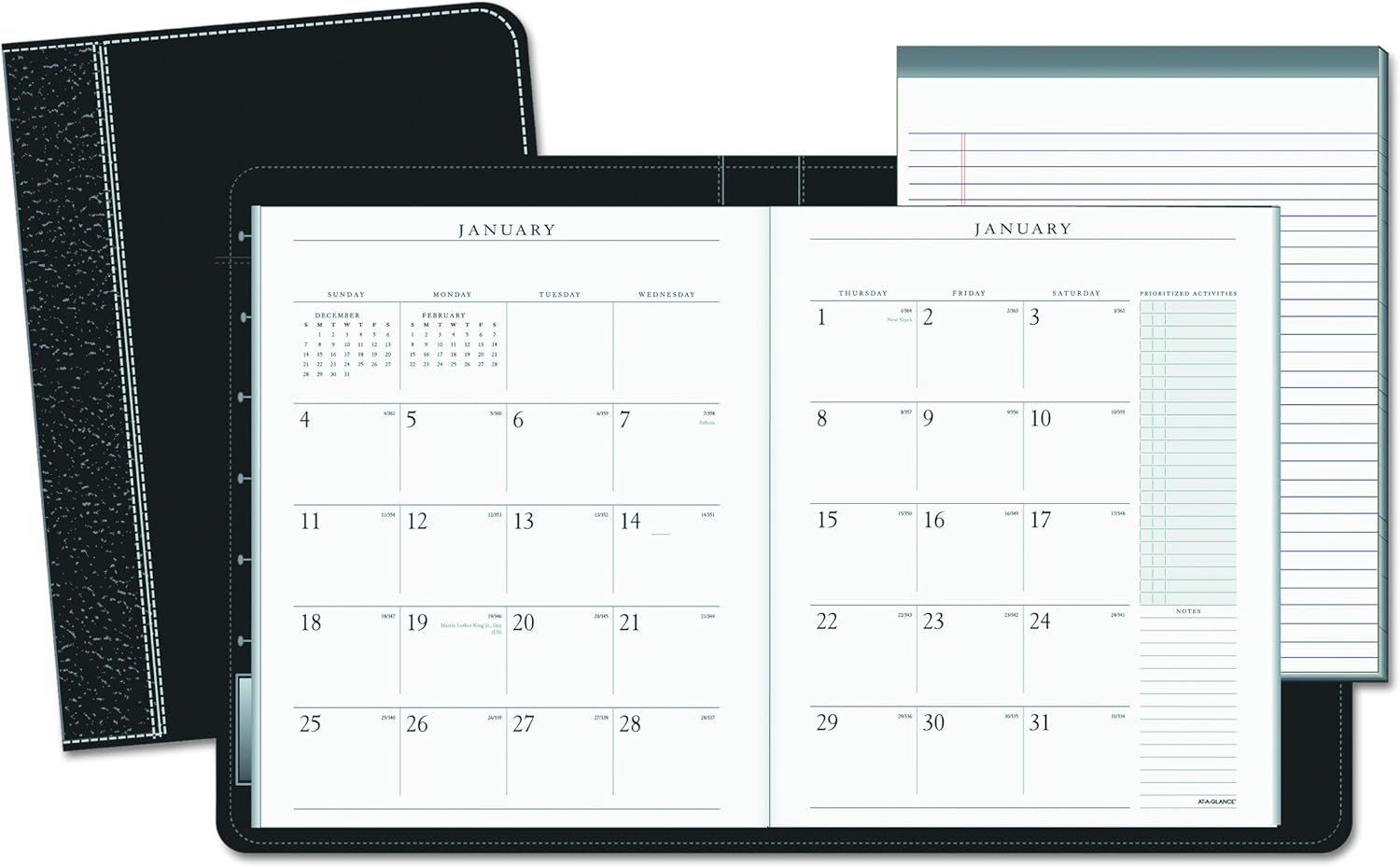 AT-A-GLANCE 7029005 Executive Monthly Padfolio, 9 x 11, White, 2016-2017