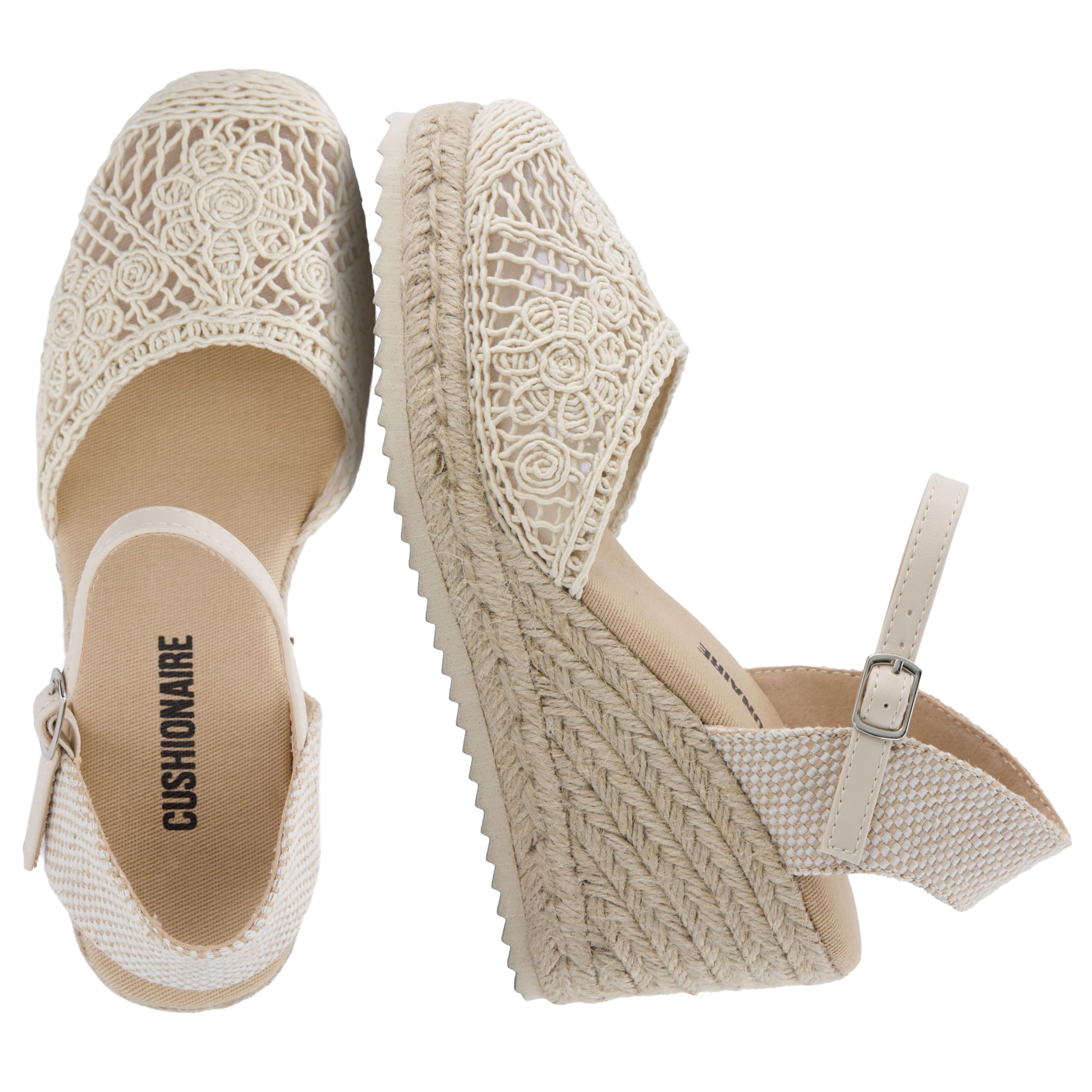 CUSHIONAIRE Flora Platform Espadrilles